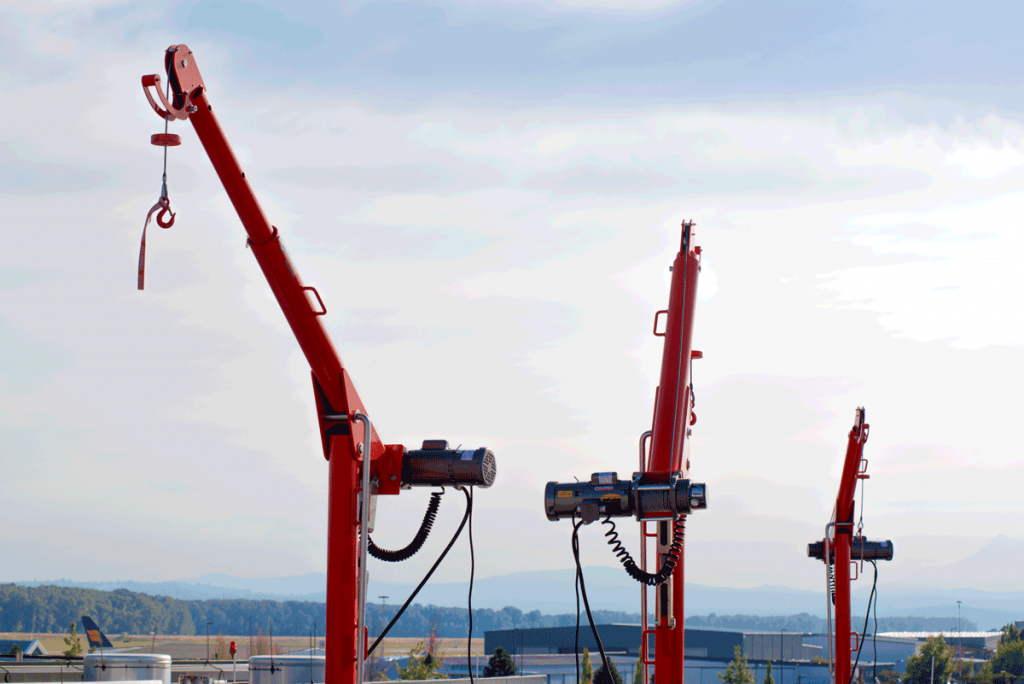 Davit Crane Model - Columbia 20AAM with extended mast and boom