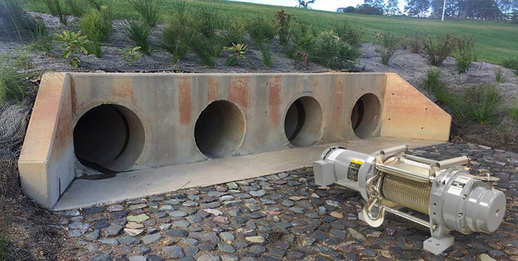 Columbia WG1600-1A33-L-02 AC Electric Culvert Resurfacing Winch