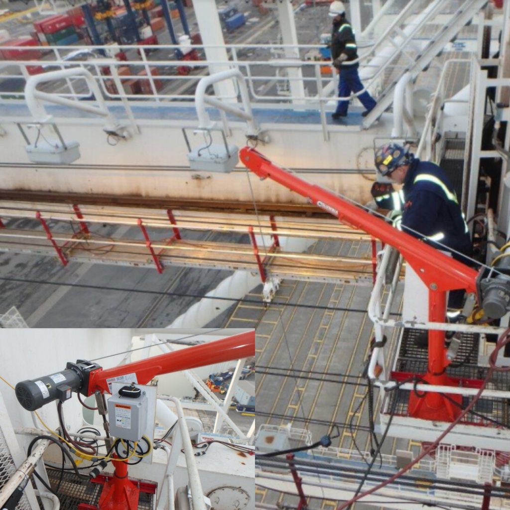 Ship-to-shore Davit Crane with Columbia AC Electric Hoist